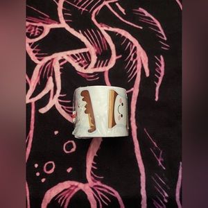 NWT Brown and White Happy S’more 100 piece stickers roll 1.5” each